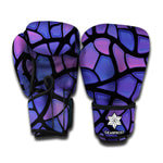 Purple Stained Glass Mosaic Print Boxing Gloves