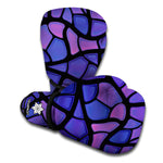 Purple Stained Glass Mosaic Print Boxing Gloves