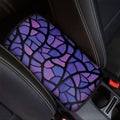 Purple Stained Glass Mosaic Print Car Center Console Cover