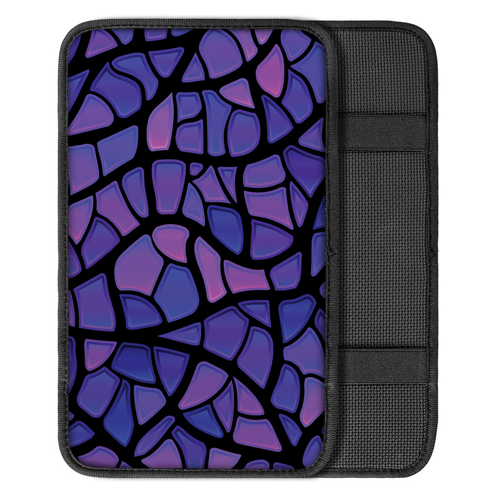 Purple Stained Glass Mosaic Print Car Center Console Cover