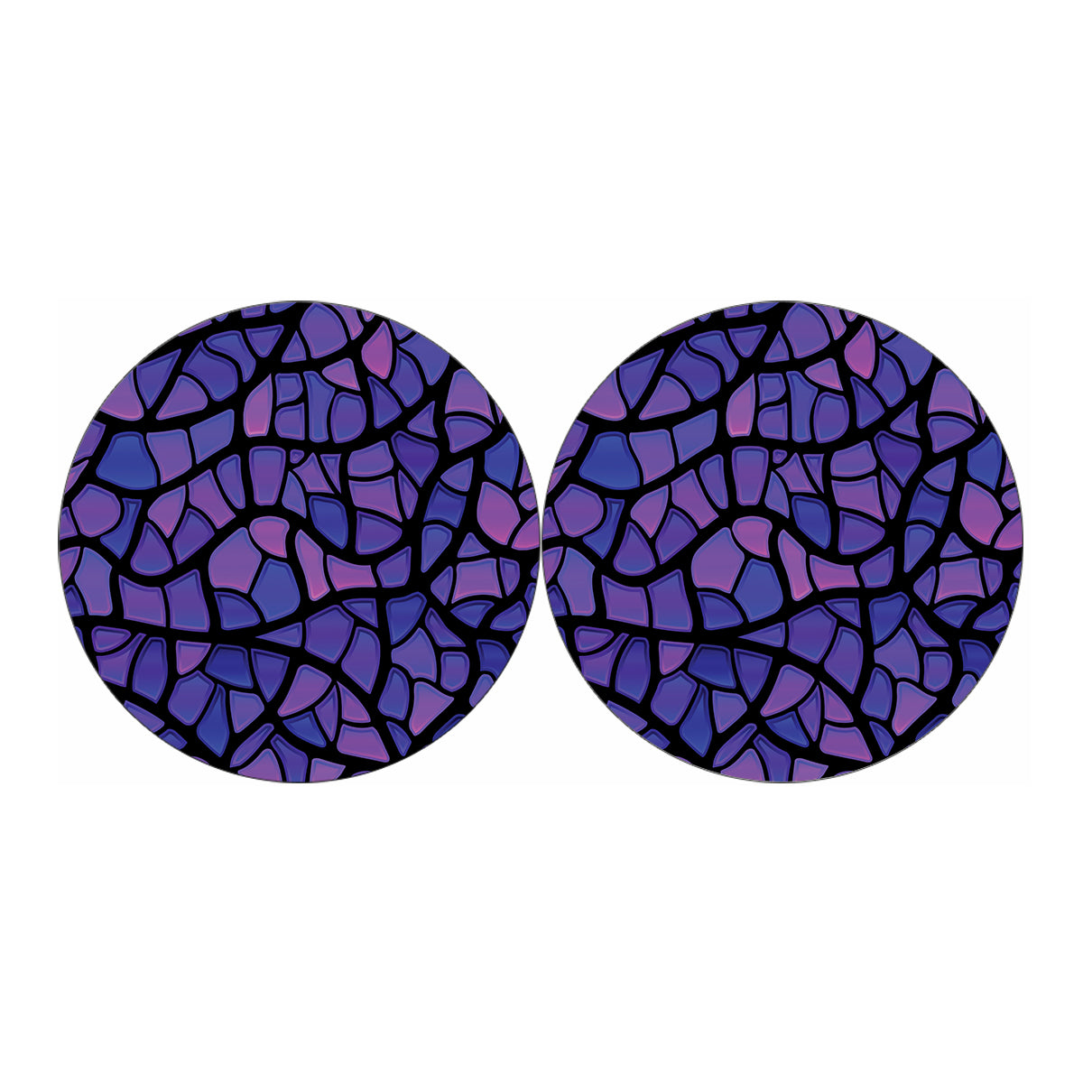 Purple Stained Glass Mosaic Print Car Coasters