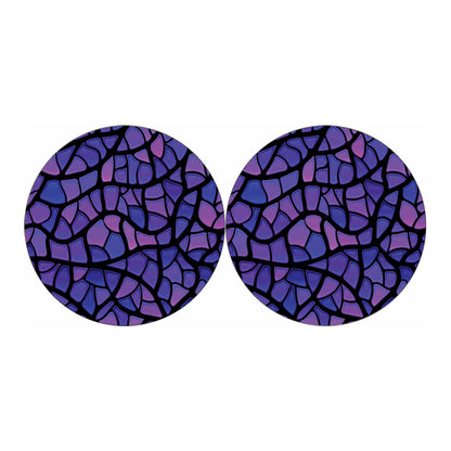 Purple Stained Glass Mosaic Print Car Coasters