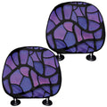 Purple Stained Glass Mosaic Print Car Headrest Covers