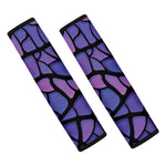 Purple Stained Glass Mosaic Print Car Seat Belt Covers