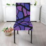 Purple Stained Glass Mosaic Print Dining Chair Slipcover