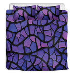 Purple Stained Glass Mosaic Print Duvet Cover Bedding Set