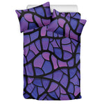 Purple Stained Glass Mosaic Print Duvet Cover Bedding Set
