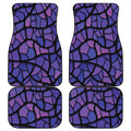 Purple Stained Glass Mosaic Print Front and Back Car Floor Mats