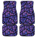 Purple Stained Glass Mosaic Print Front and Back Car Floor Mats