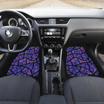 Purple Stained Glass Mosaic Print Front and Back Car Floor Mats