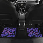 Purple Stained Glass Mosaic Print Front and Back Car Floor Mats