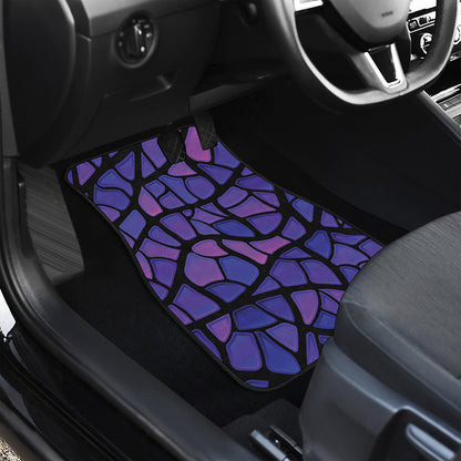 Purple Stained Glass Mosaic Print Front Car Floor Mats