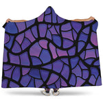 Purple Stained Glass Mosaic Print Hooded Blanket