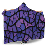 Purple Stained Glass Mosaic Print Hooded Blanket