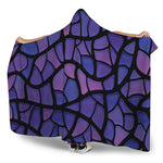 Purple Stained Glass Mosaic Print Hooded Blanket