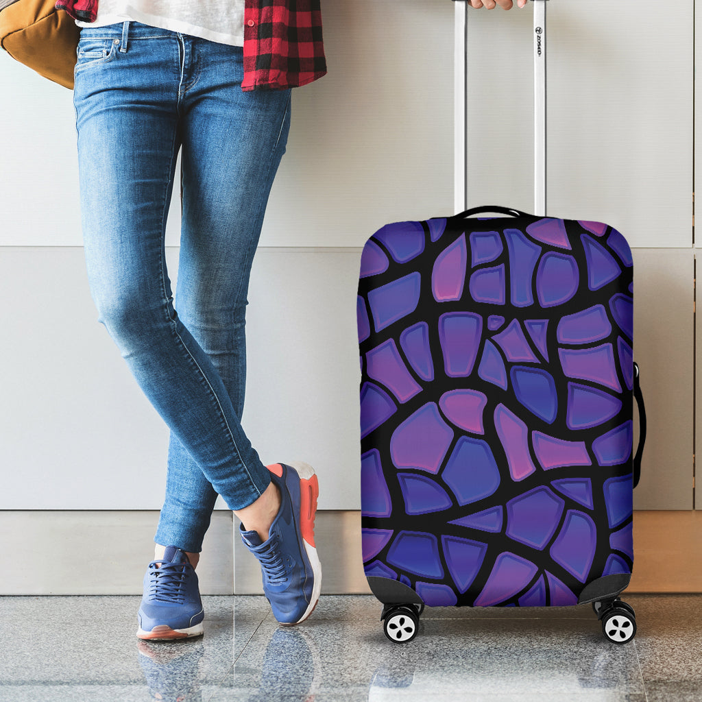 Purple Stained Glass Mosaic Print Luggage Cover