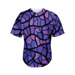 Purple Stained Glass Mosaic Print Men's Baseball Jersey
