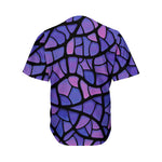 Purple Stained Glass Mosaic Print Men's Baseball Jersey