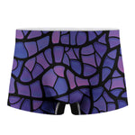 Purple Stained Glass Mosaic Print Men's Boxer Briefs