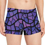Purple Stained Glass Mosaic Print Men's Boxer Briefs