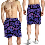 Purple Stained Glass Mosaic Print Men's Shorts