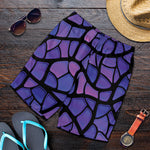 Purple Stained Glass Mosaic Print Men's Shorts