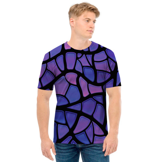 Purple Stained Glass Mosaic Print Men's T-Shirt