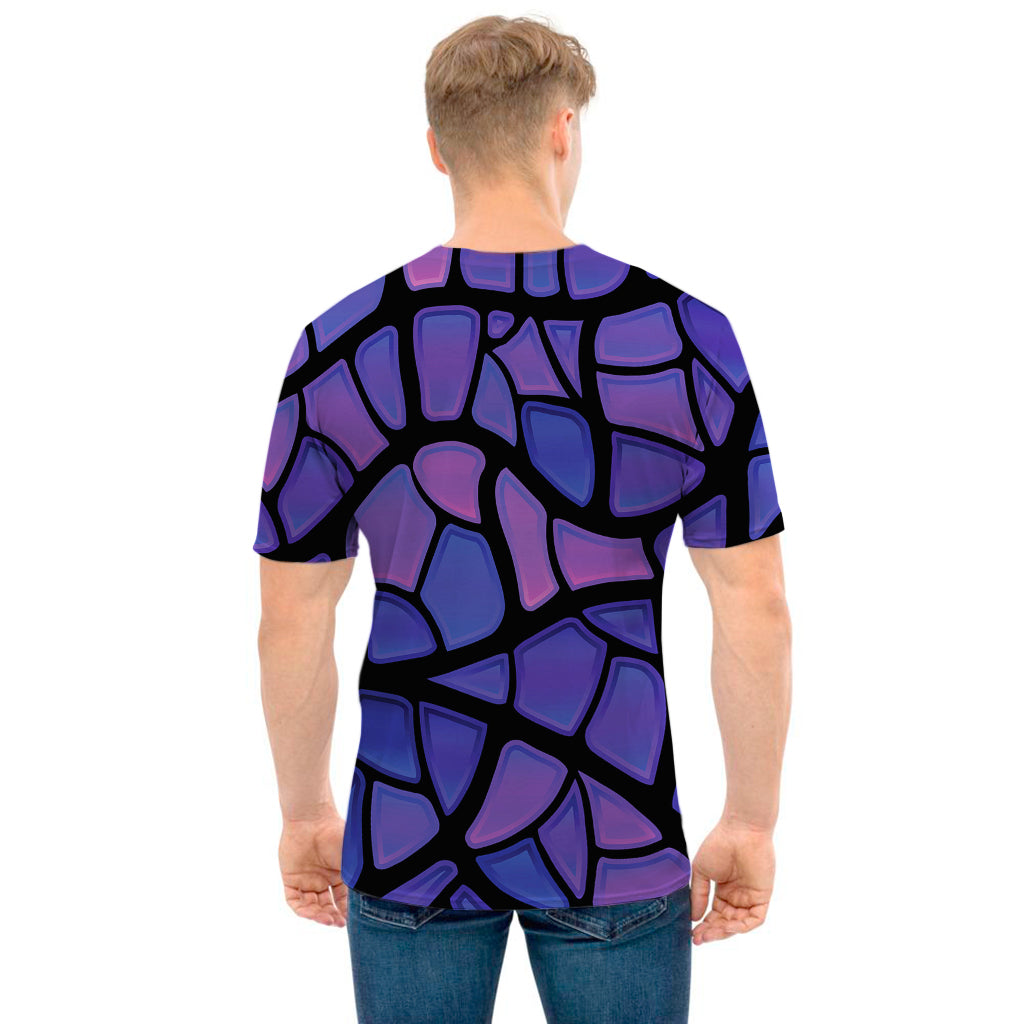 Purple Stained Glass Mosaic Print Men's T-Shirt