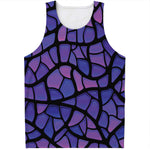 Purple Stained Glass Mosaic Print Men's Tank Top