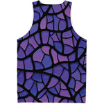 Purple Stained Glass Mosaic Print Men's Tank Top