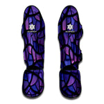 Purple Stained Glass Mosaic Print Muay Thai Shin Guard