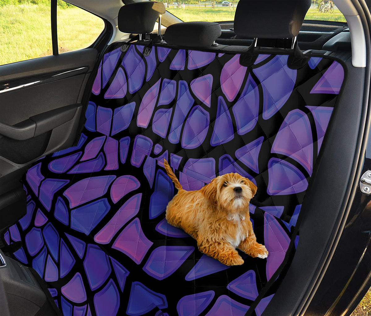Purple Stained Glass Mosaic Print Pet Car Back Seat Cover