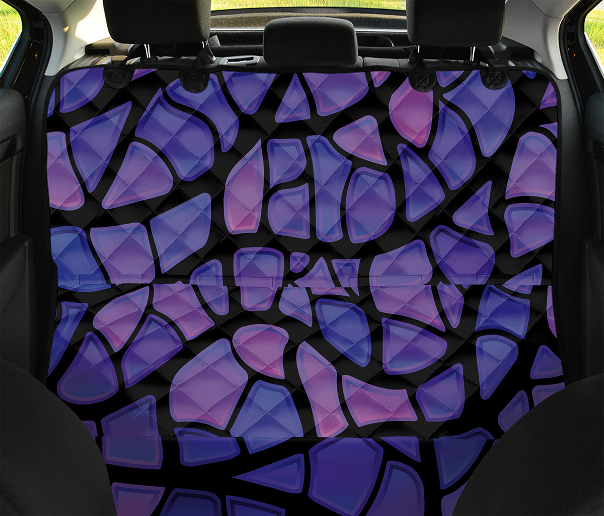 Purple Stained Glass Mosaic Print Pet Car Back Seat Cover