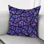 Purple Stained Glass Mosaic Print Pillow Cover
