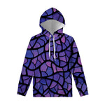 Purple Stained Glass Mosaic Print Pullover Hoodie