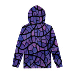 Purple Stained Glass Mosaic Print Pullover Hoodie