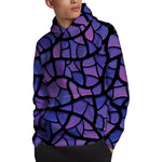 Purple Stained Glass Mosaic Print Pullover Hoodie