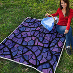 Purple Stained Glass Mosaic Print Quilt