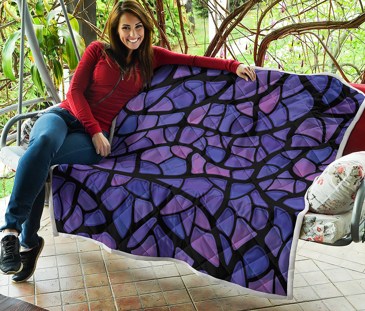Purple Stained Glass Mosaic Print Quilt