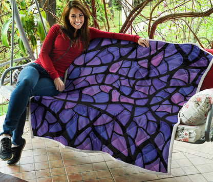 Purple Stained Glass Mosaic Print Quilt
