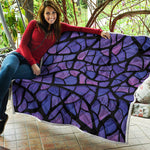 Purple Stained Glass Mosaic Print Quilt