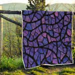 Purple Stained Glass Mosaic Print Quilt