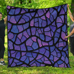 Purple Stained Glass Mosaic Print Quilt