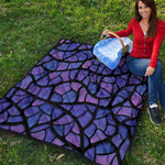 Purple Stained Glass Mosaic Print Quilt