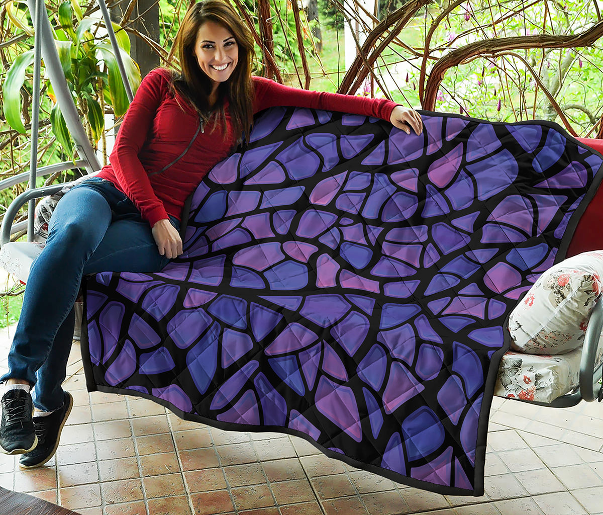 Purple Stained Glass Mosaic Print Quilt