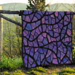 Purple Stained Glass Mosaic Print Quilt