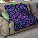 Purple Stained Glass Mosaic Print Quilt
