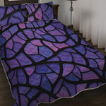 Purple Stained Glass Mosaic Print Quilt Bed Set