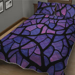 Purple Stained Glass Mosaic Print Quilt Bed Set
