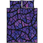 Purple Stained Glass Mosaic Print Quilt Bed Set